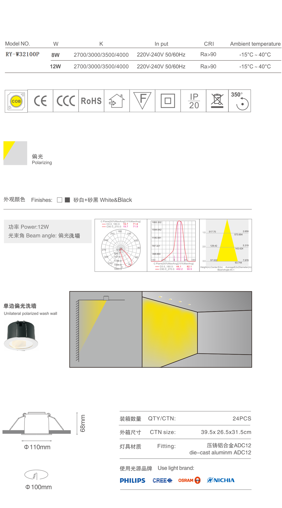 美韻洗墻燈 RY-W32100P下